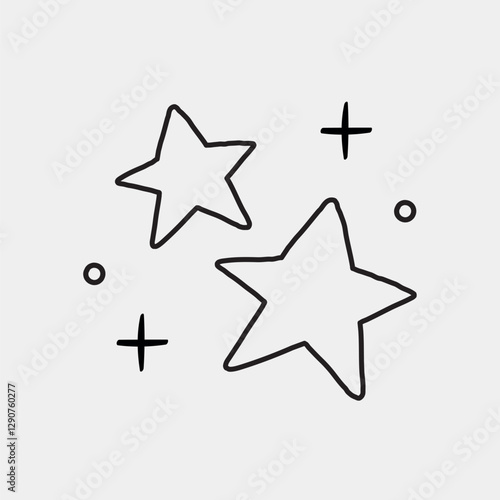 Simple hand-drawn star illustration vector