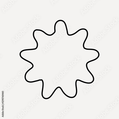 Abstract wavy star outline design vector