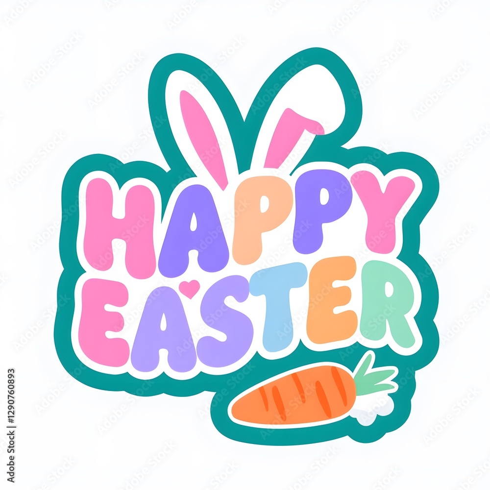 Fototapeta premium Playful Pastel Happy Easter Cartoon Design Mug