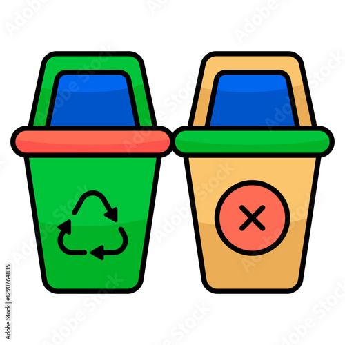 Vector design of recycle bins