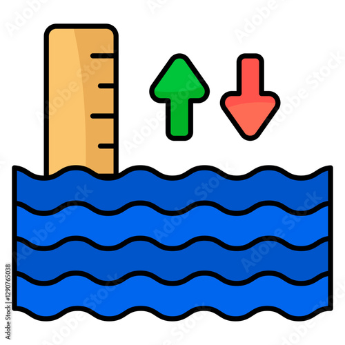 A unique design icon of water level