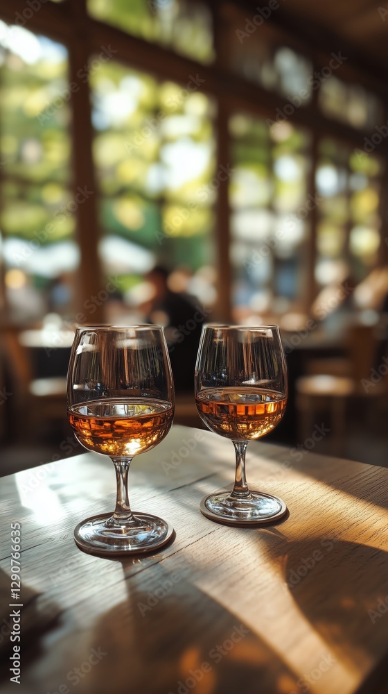 Obraz premium Evening Outdoor Gathering With Drinks Under String Lights in a Cozy Setting