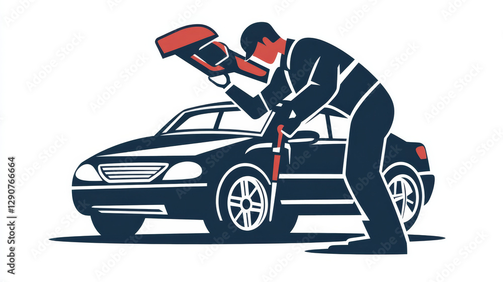 Auto transport motorist icon symbol vehicle equipment service car driver tools vector illustration. Auto transport motorist icon symbol vehicle equipment service car driver tools vector illustration.