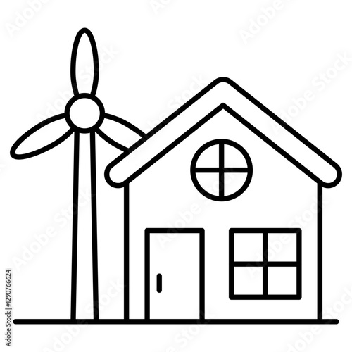 Vector design of windmill home
