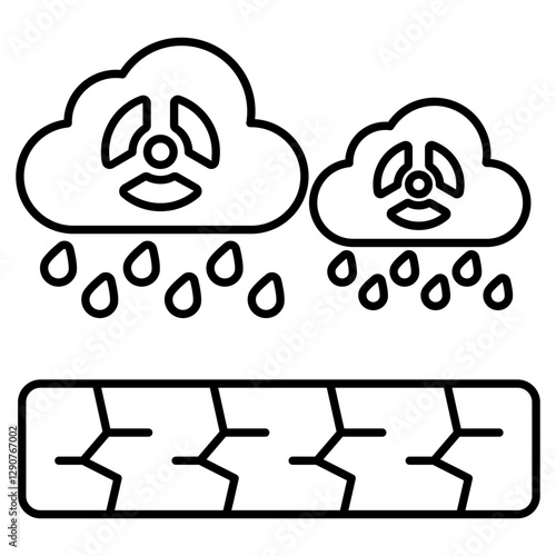 Unique design icon of acidic rain