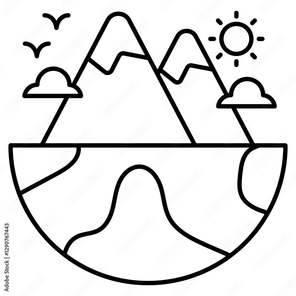 A unique design icon of landscape A unique design icon of landscape