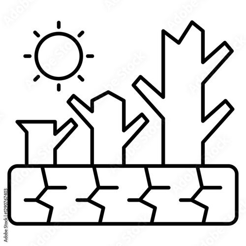 An icon of drought isolated on white background