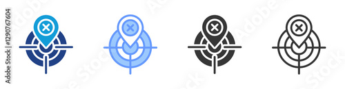 Null Point icon set multiple style collection