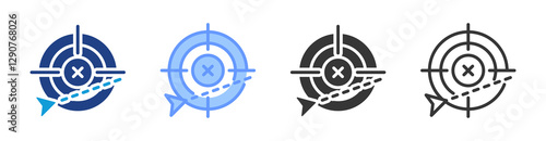 Inaccuracy icon set multiple style collection