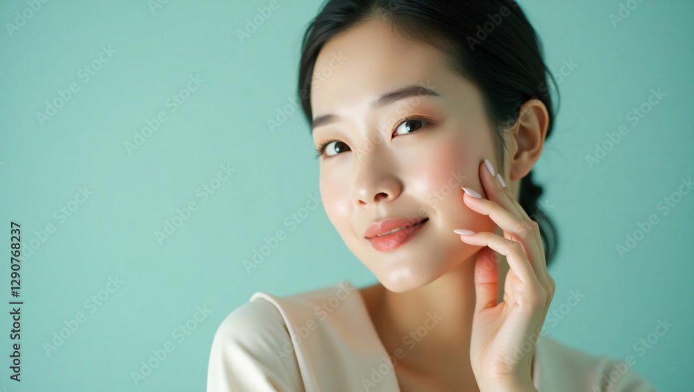 Elegant Asian Beauty – Skincare & Wellness Portrait in Professional Studio Lighting Elegant Asian Beauty – Skincare & Wellness Portrait in Professional Studio Lighting
