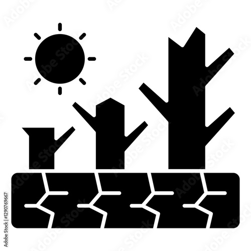 An icon of drought isolated on white background