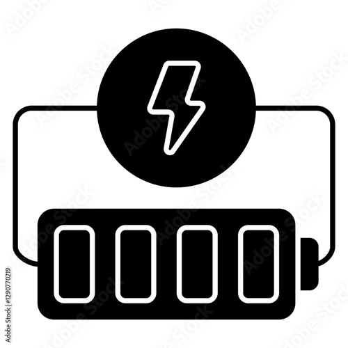A flat design icon of mobile battery
