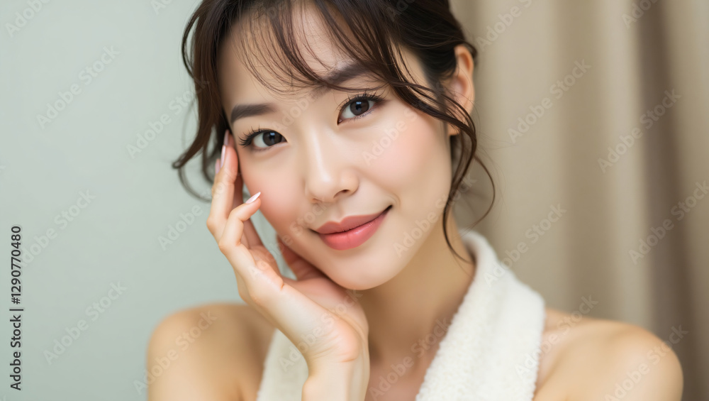 Elegant Asian Beauty – Skincare & Wellness Portrait in Professional Studio Lighting Elegant Asian Beauty – Skincare & Wellness Portrait in Professional Studio Lighting