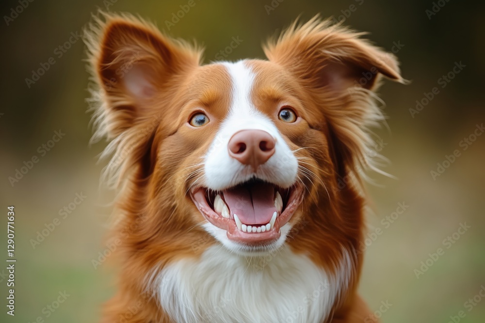 Happy Brown Dog With Bright Blue Eyes Smiling at the Camera in a Close-Up Shot Happy Brown Dog With Bright Blue Eyes Smiling at the Camera in a Close-Up Shot