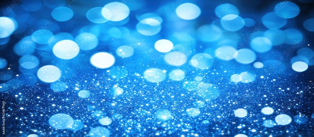 Blue bokeh lights sparkle, festive background Blue bokeh lights sparkle, festive background