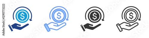 Savings icon set multiple style collection