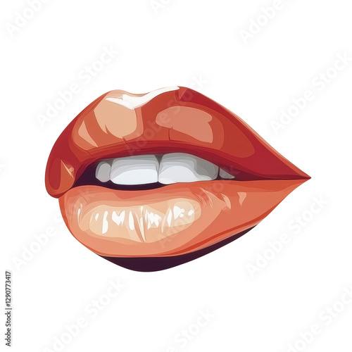 Wallpaper Mural Lips with red lipstick illustration on a transparent background Torontodigital.ca