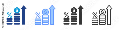 Inflation icon set multiple style collection