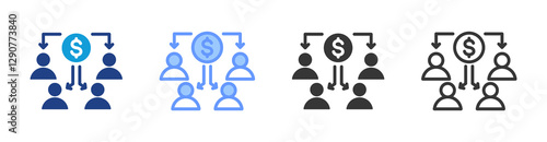 Beneficiary icon set multiple style collection