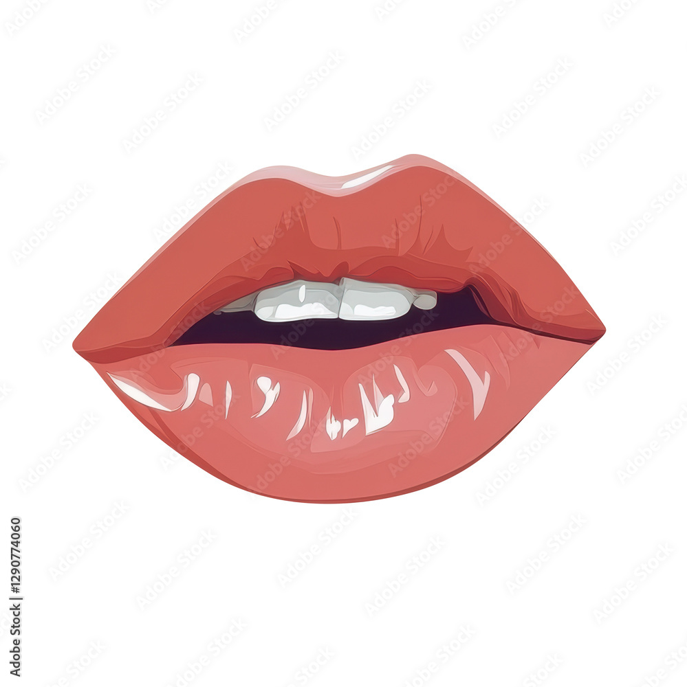 Pink lips illustration on a transparent background Pink lips illustration on a transparent background