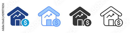 Home Equity icon set multiple style collection