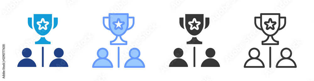 Competition icon set multiple style collection Competition icon set multiple style collection