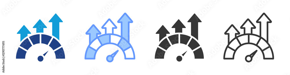 Obraz premium Performance icon set multiple style collection