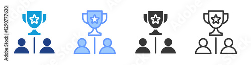 Competition icon set multiple style collection