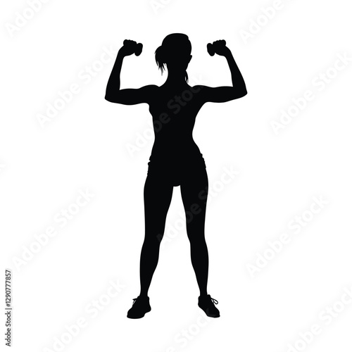 Woman Doing Gym Vector Art silhouette