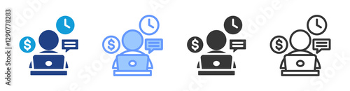 Freelancing icon set multiple style collection