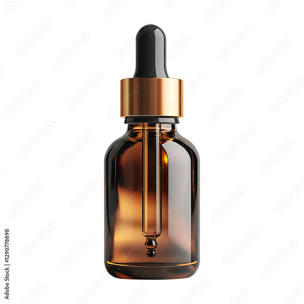Fototapeta premium Glass dropper bottle mockup isolated on transparent background