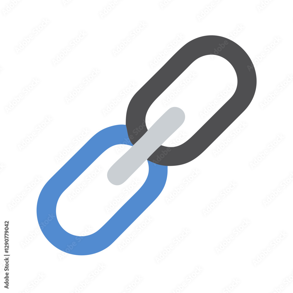 Modern link icon in blue and gray representing connection and collaboration on a transparent background Modern link icon in blue and gray representing connection and collaboration on a transparent background
