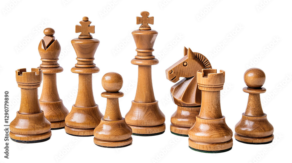Chess Piece Set on transparent background PNG.