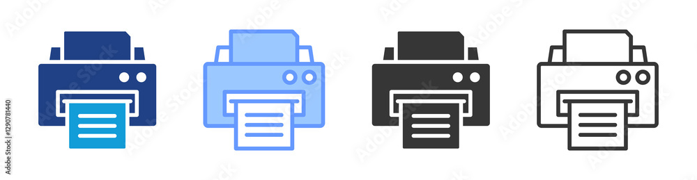 Printer icon set multiple style collection Printer icon set multiple style collection