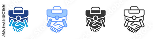 Collaboration icon set multiple style collection