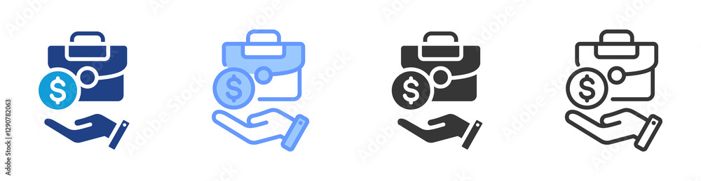 Payroll icon set multiple style collection Payroll icon set multiple style collection