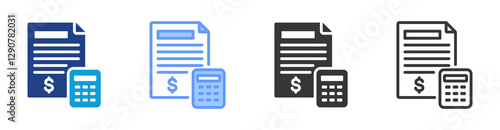 Budget icon set multiple style collection