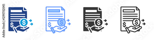 Expense icon set multiple style collection