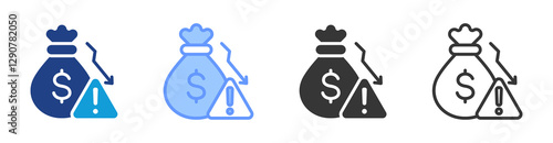 Loss icon set multiple style collection