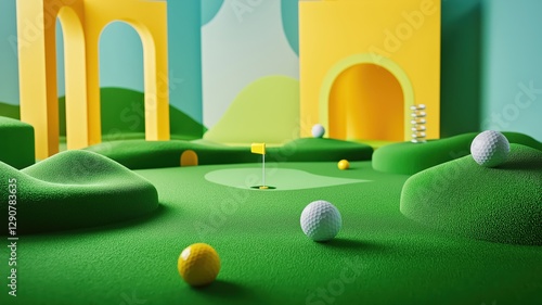 Modern mini golf course room 