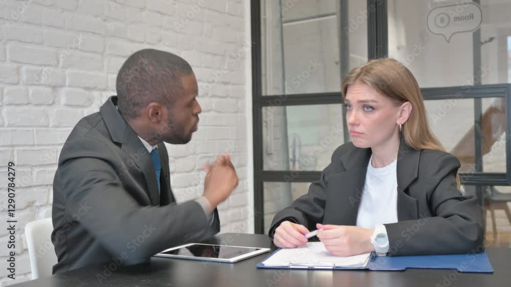 Angry African Businessman Talking with Teammate Angry African Businessman Talking with Teammate