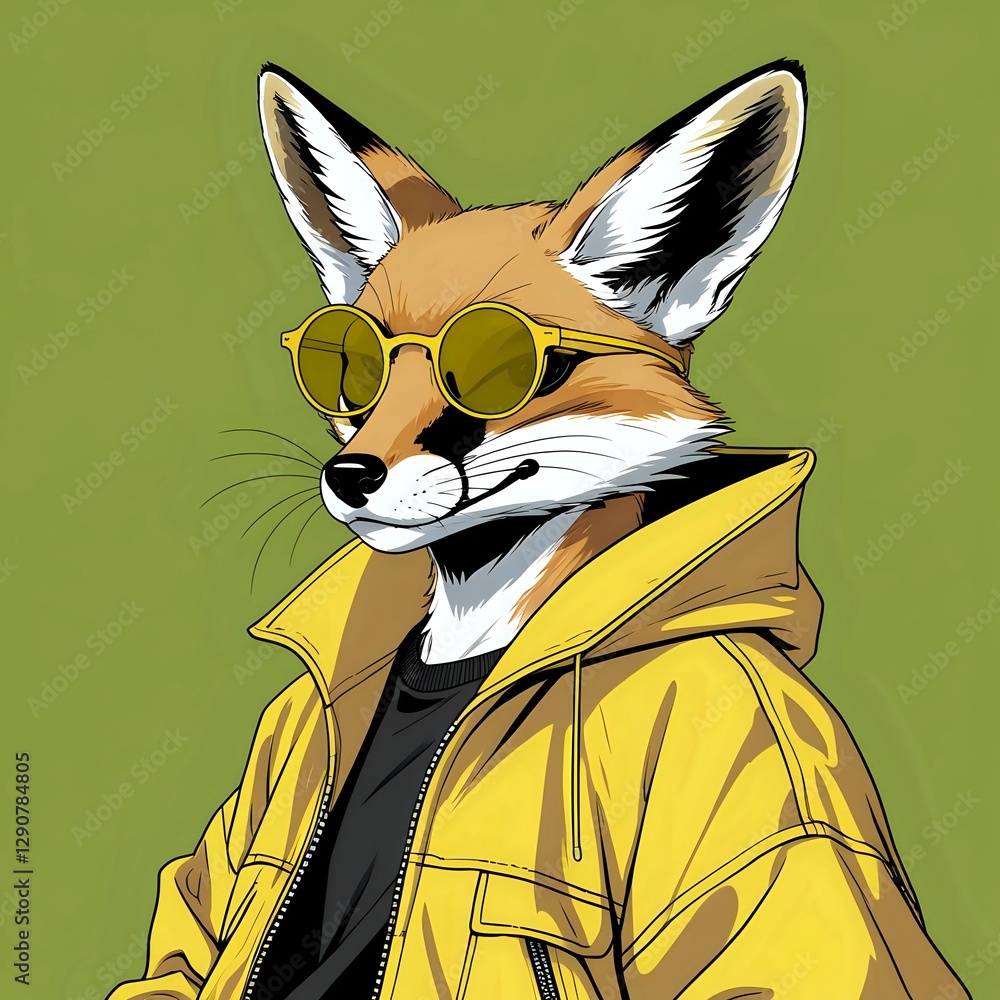 Obraz premium fox wearing a beautiful jacket