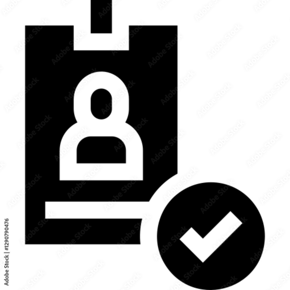Minimalist user authentication glyph icon in a monochrome vector style. This simple design symbolizes secure login, identity verification, access control, and cybersecurity, making it ideal for IT sec