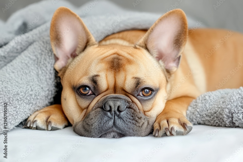 French bulldog dog on colorful background French bulldog dog on colorful background