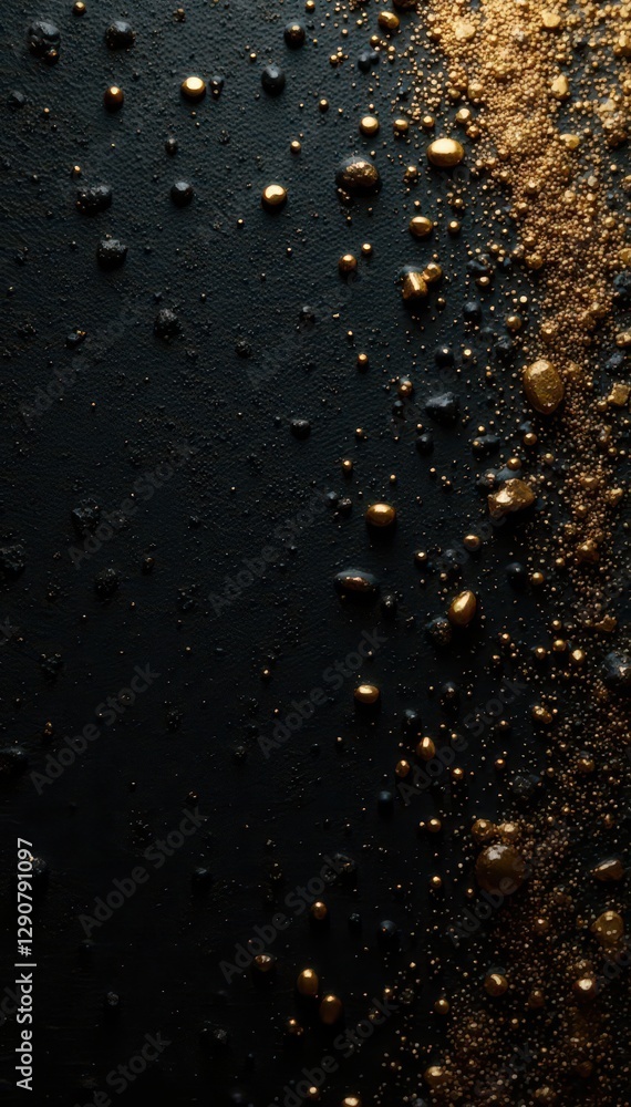 Obraz premium Faded black & gold metallic, heavily textured, distressed, subtle