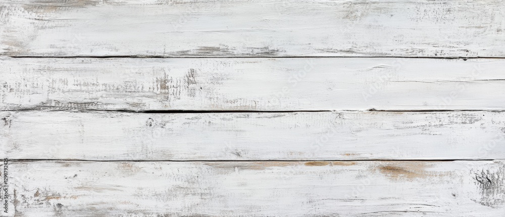 Obraz premium White wooden planks background, weathered rustic texture, ideal for photography, design projects, and digital content. Versatile surface for creative use.
