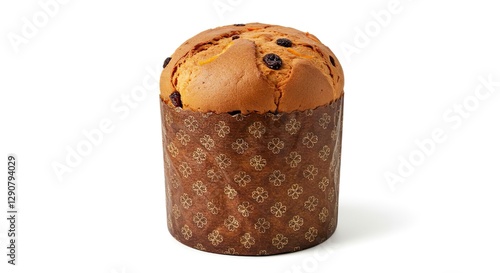 Easter bread, Italian Panettone, a tall, sweet and airy yeast bread filled with candied citrus zest and raisins.