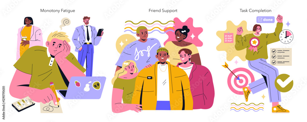 Fototapeta premium ADHD Friendly. Flat Vector Illustration