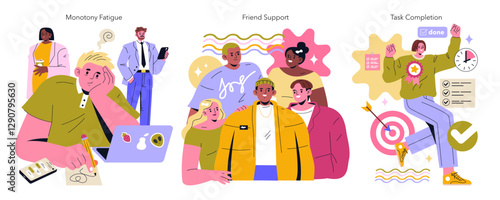ADHD Friendly. Flat Vector Illustration