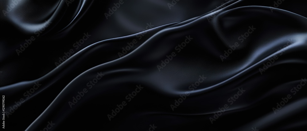 Black satin fabric texture, luxurious smooth silk waves, elegant backdrop, clothing design, home decor, soft drapery for fashion photography and creative projects. Black satin fabric texture, luxurious smooth silk waves, elegant backdrop, clothing design, home decor, soft drapery for fashion photography and creative projects.